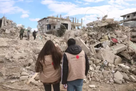 Ook in Syrië rukten de teams van Caritas snel uit om de schade op te meten en bijstand te bieden. - © Caritas Syrië